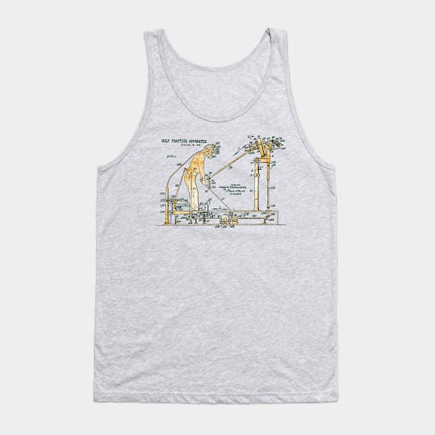 Golfing Practice - Patent Design Tank Top by The Blue Box